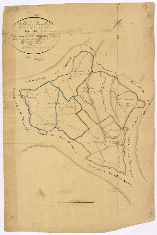 La Celle-sur-Nièvre, cadastre ancien : tableau d'assemblage