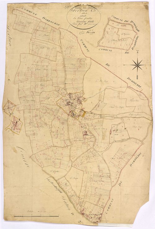 La Celle-sur-Nièvre, cadastre ancien : plan parcellaire de la section C dite de Gagy, feuille 3