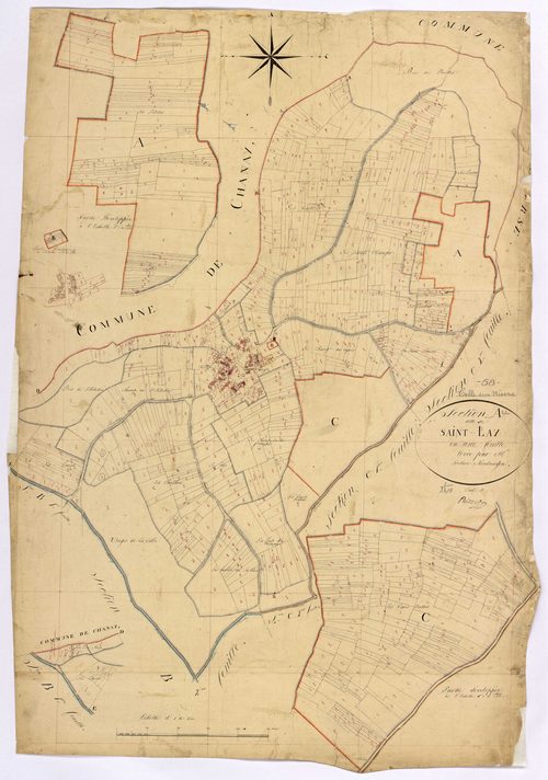 La Celle-sur-Nièvre, cadastre ancien : plan parcellaire de la section A dite de Saint-Lay