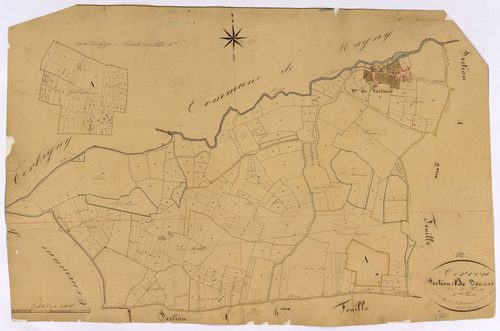 Cervon, cadastre ancien : plan parcellaire de la section A dite de Doussas, feuille 3