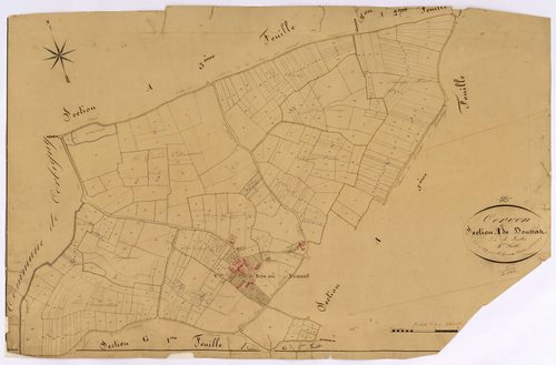Cervon, cadastre ancien : plan parcellaire de la section A dite de Doussas, feuille 4