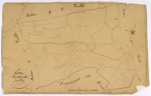 Cervon, cadastre ancien : plan parcellaire de la section F dite de Marcilly, feuille 4