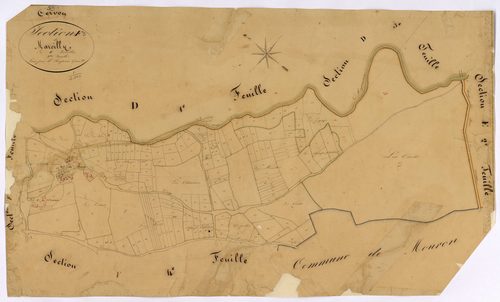 Cervon, cadastre ancien : plan parcellaire de la section F dite de Marcilly, feuille 3
