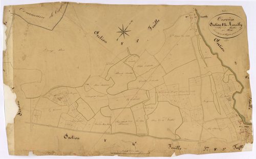 Cervon, cadastre ancien : plan parcellaire de la section F dite de Marcilly, feuille 2