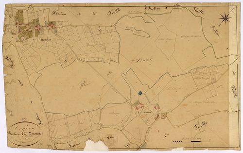 Cervon, cadastre ancien : plan parcellaire de la section A dite de Doussas, feuille 5