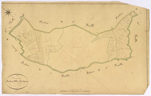 Cervon, cadastre ancien : plan parcellaire de la section D dite de Certaine, feuille 2