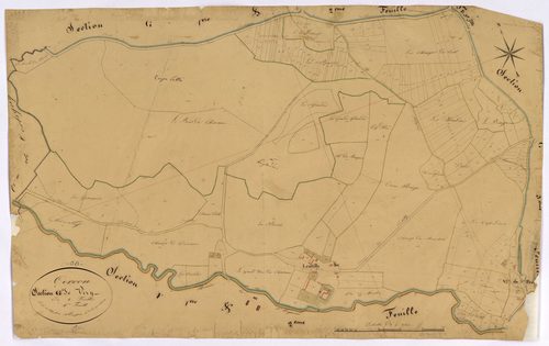 Cervon, cadastre ancien : plan parcellaire de la section G dite de Viry, feuille 4