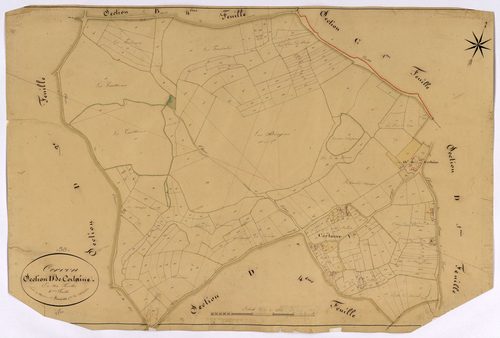 Cervon, cadastre ancien : plan parcellaire de la section D dite de Certaine, feuille 6