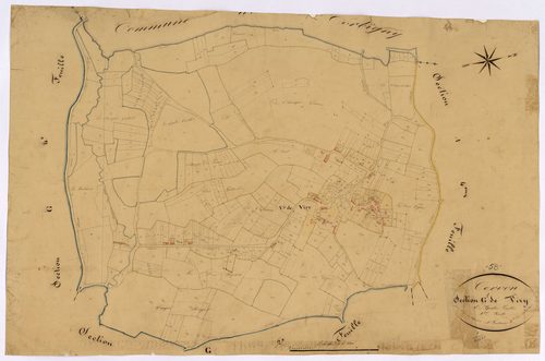 Cervon, cadastre ancien : plan parcellaire de la section G dite de Viry, feuille 1