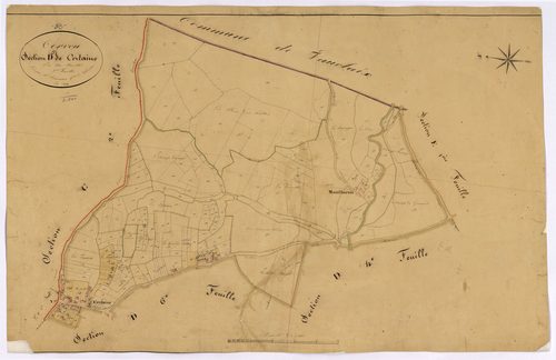 Cervon, cadastre ancien : plan parcellaire de la section D dite de Certaine, feuille 5