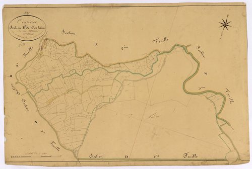 Cervon, cadastre ancien : plan parcellaire de la section D dite de Certaine, feuille 3