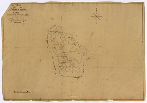 Cessy-les-Bois, cadastre ancien : tableau d'assemblage