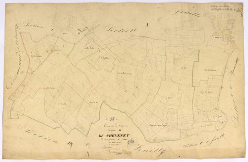 Cessy-les-Bois, cadastre ancien : plan parcellaire de la section D dite de Chevenet, feuille 2