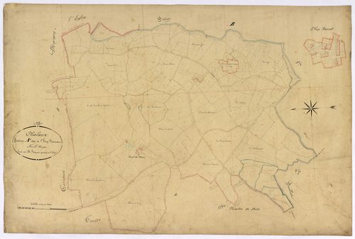 Chalaux, cadastre ancien : plan parcellaire de la section A dite de l'Huy Barrat