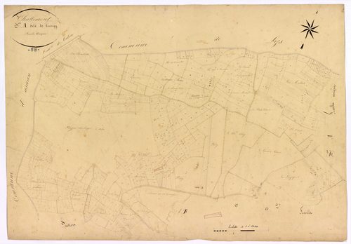 Challement, cadastre ancien : plan parcellaire de la section A dite de Cungy