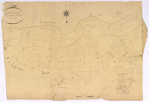 Challement, cadastre ancien : plan parcellaire de la section C dite de Ferrière