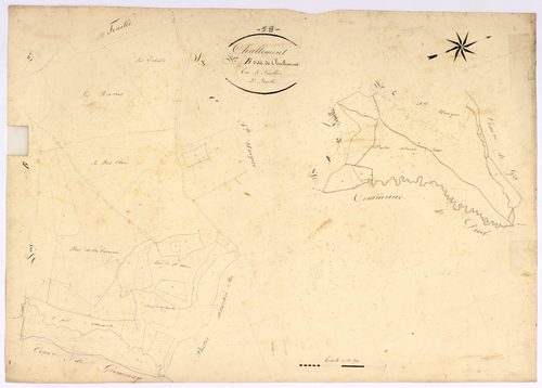 Challement, cadastre ancien : plan parcellaire de la section B dite de Challement, feuille 3