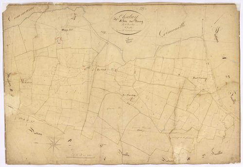 Challuy, cadastre ancien : plan parcellaire de la section B dite du Bourg, feuille 1