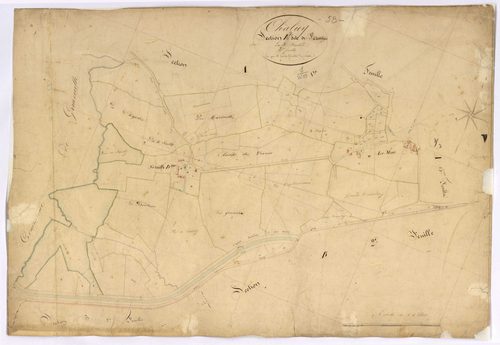 Challuy, cadastre ancien : plan parcellaire de la section A dite de Saint-Antoine, feuille 2
