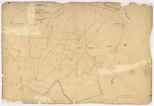 Challuy, cadastre ancien : plan parcellaire de la section B dite du Bourg, feuille 6