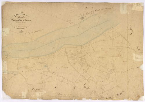 Challuy, cadastre ancien : plan parcellaire de la section A dite de Saint-Antoine, feuille 1