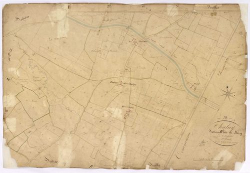 Challuy, cadastre ancien : plan parcellaire de la section B dite du Bourg, feuille 2