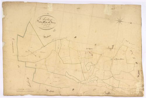 Challuy, cadastre ancien : plan parcellaire de la section B dite du Bourg, feuille 5