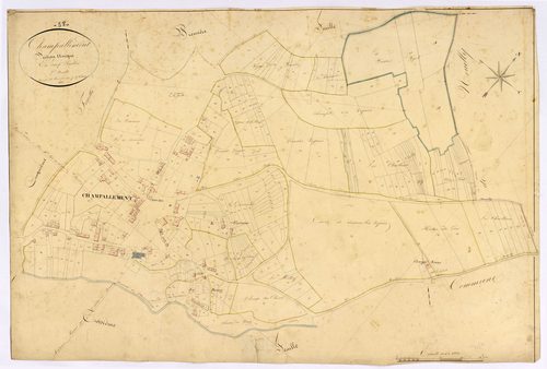 Champallement, cadastre ancien : plan parcellaire de la section unique, feuille 2