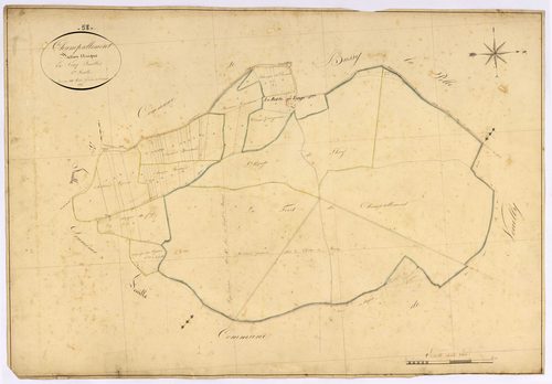 Champallement, cadastre ancien : plan parcellaire de la section unique, feuille 1