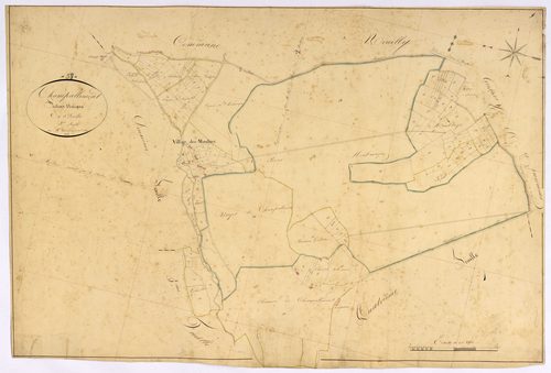 Champallement, cadastre ancien : plan parcellaire de la section unique, feuille 3