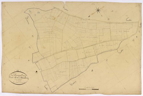 Champlemy, cadastre ancien : plan parcellaire de la section B dite de Champlemy, feuille 3