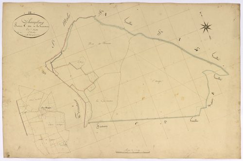 Champlemy, cadastre ancien : plan parcellaire de la section C dite de la Ferrauderie, feuille 1
