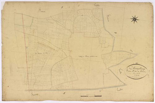 Champlemy, cadastre ancien : plan parcellaire de la section E dite de Thouez, feuille 2