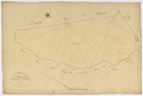 Champlemy, cadastre ancien : plan parcellaire de la section C dite de la Ferrauderie, feuille 4