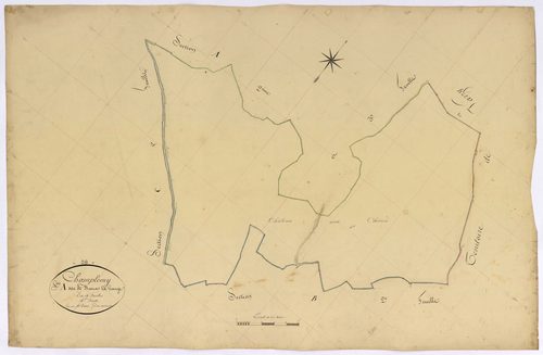 Champlemy, cadastre ancien : plan parcellaire de la section A dite de Bourras la Grange, feuille 4