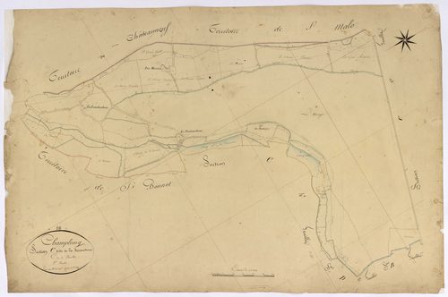 Champlemy, cadastre ancien : plan parcellaire de la section C dite de la Ferrauderie, feuille 2