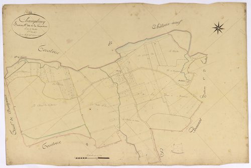 Champlemy, cadastre ancien : plan parcellaire de la section C dite de la Ferrauderie, feuille 3