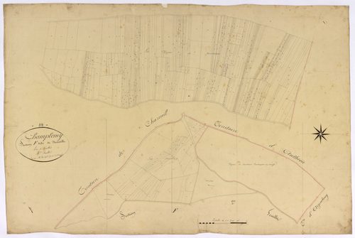 Champlemy, cadastre ancien : plan parcellaire de la section F dite de Neuville, feuille 3