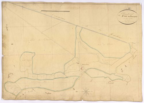 Champvert, cadastre ancien : plan parcellaire de la section A dite de Champvert, feuille 7