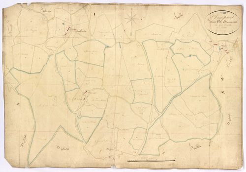 Champvert, cadastre ancien : plan parcellaire de la section A dite de Champvert, feuille 3