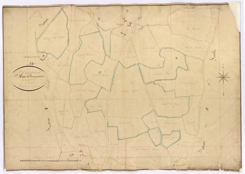 Champvert, cadastre ancien : plan parcellaire de la section A dite de Champvert, feuille 2