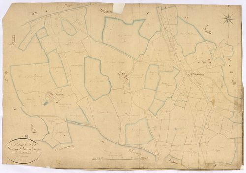 Champvert, cadastre ancien : plan parcellaire de la section C dite de Fougère, feuille 3