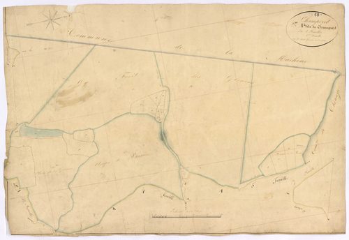 Champvert, cadastre ancien : plan parcellaire de la section A dite de Champvert, feuille 6