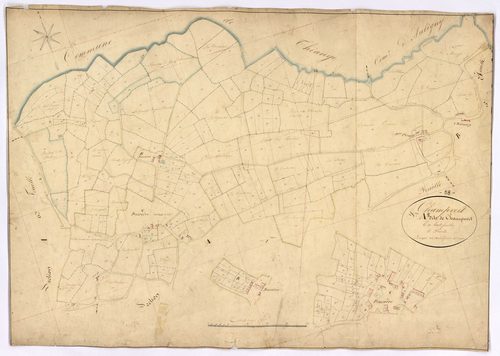 Champvert, cadastre ancien : plan parcellaire de la section A dite de Champvert, feuille 5