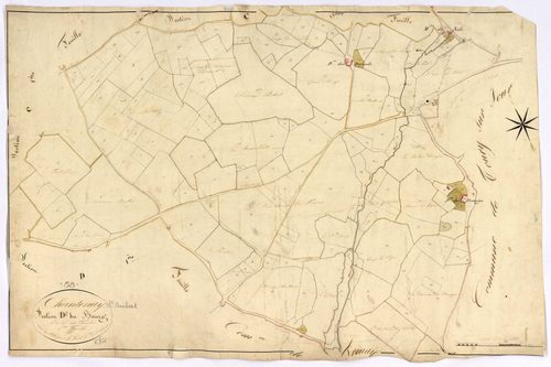 Chantenay-Saint-Imbert, cadastre ancien : plan parcellaire de la section D dite du Bourg, feuille 2
