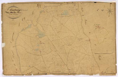 Chantenay-Saint-Imbert, cadastre ancien : plan parcellaire de la section B dite de Bas Reau