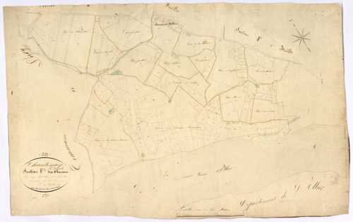 Chantenay-Saint-Imbert, cadastre ancien : plan parcellaire de la section F dite des Chaumes, feuille 3