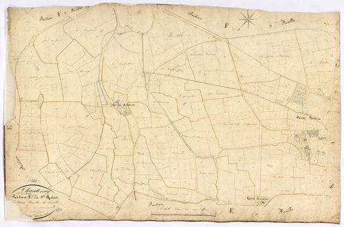 Chantenay-Saint-Imbert, cadastre ancien : plan parcellaire de la section E dite de Saint -Imbert, feuille 1