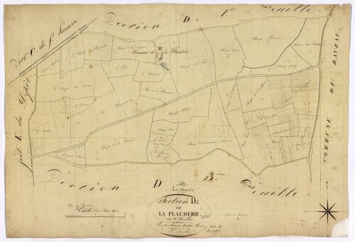 La Charité-sur-Loire, cadastre ancien : plan parcellaire de la section D dite de la Plauderie, feuille 2