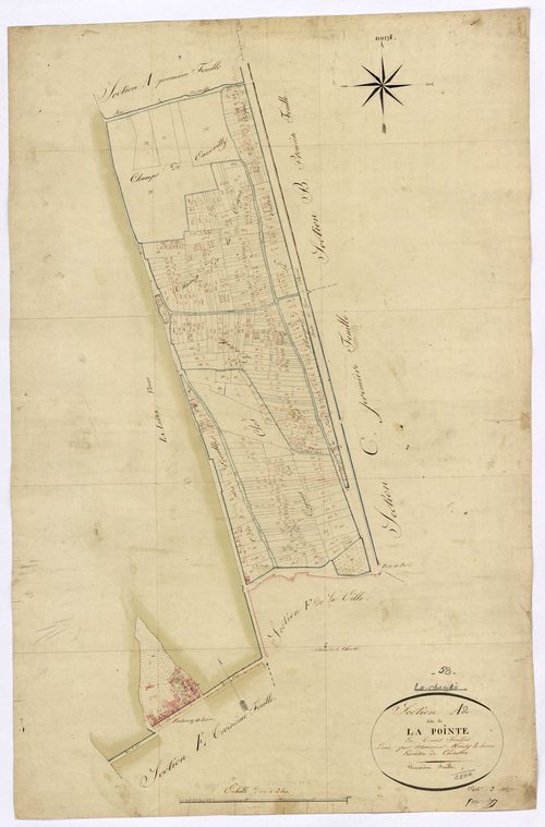 La Charité-sur-Loire, cadastre ancien : plan parcellaire de la section A dite de la Pointe, feuille 2